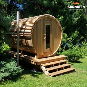 Why Consider a Barrel Sauna During Backyard Landscape Redesigns